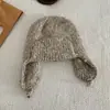 Gorro de Lana Gruesa Tejido Ins Coreano Engrosado Cálido para Mujer Protección contra el Frío Invernal Protección para los Oídos Gorro de Aviador Gorro de Esquí de Moda