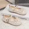 Zapatos de Princesa para Niñas Moda Zapatos de Cristal Planos Primavera y Otoño Lazo de Pedrería Zapatos Mary Jane Suela Suave Zapatos de Rendimiento