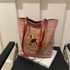 Mochila Biscuit Cat Feminina 2024 Outono Nova Moda Estilo Universitário Bolsa Tote Coreia do Sul Bolsa de Ombro de Grande Capacidade