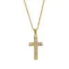 Collar Cruz Popular Transfronterizo Europeo y Americano de Lujo Ligero Cadena de Clavícula de Acero Inoxidable con Circonita Antidesvanecimiento para Mujer Acero de Titanio Gótico