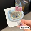 Grampo de Cabelo Exquisito Estilo Coreano Hello Kitty Pato com Diamantes e Fio, Presilha Lateral Doce para Franja e Acessório de Cabelo para Mulheres