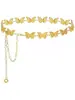Cadena de Cintura de Mariposa para Mujer de Metal Atmosférico Europeo y Americano Cadena de Color Dorado y Plateado Accesorio de Cinturón de Vestido de Moda Versátil