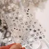 Adesivos para Unhas Árvore de Natal Cool Preto Branco Prata M1496 Minimalista Ins Floco de Neve Estrela Adesivos para Unhas Curtas