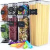 Plástico Caja de Almacenamiento de Siete Piezas Caja de Conservación Tarro Sellado de Cocina Almacenamiento de Granos Refrigerable Transparente para Olores