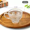 Taza de vidrio de girasol estilo Ins taza de agua retro en relieve de celebridad de internet taza de leche para el hogar juego de vasos de jugo una pieza al por mayor