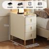 Mesa de noche inteligente pequeña ultraestrecha de madera maciza, lujo ligero, moderna, simple, para dormitorio, hogar, carga inalámbrica, mesa de noche de pizarra