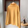 Camiseta de Manga Larga con Cuello Medio Fruncido para Mujer De Rong Little Cat Diary, Camiseta Base de Color Sólido, Top Interior para Mujer, Estilo Corto de Invierno