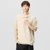 Ropa para Hombre Lktm 26Ss Estilo Old Money Mezcla de Lyocell Camisa Polo Rayada Camiseta para Hombre Holgada Solapa Casual Manga Corta