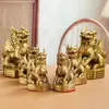 Un Par de Adornos de Latón Qilin Riqueza Ocho Trigramas Decoraciones Tienda Oficina Casa Pueblo Casa de Pueblo Atrayendo Riqueza Sala de Estar Regalo
