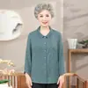 Nova Blusa de Primavera da Vovó, Blusa Elegante com Recortes para Mulheres de Meia-Idade e Idosas, Roupa da Mamãe para Senhoras de 60-70 Anos