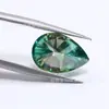 Piedra Suelta de Moissanita Verde en Forma de Pera de Wuzhou Gemstone 0.5-3 Quilates Moissanita Verde en Forma de Gota Lápiz de Diamante Probado