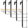 Estacas de Barraca de Aço - Pacote com 4 Tamanhos 20/25/30/40cm, Diâmetro de 10mm Estacas de Barraca de Camping Resistentes, Design de Ponta Romba com Tampa Superior Antiderrapante - Âncora de Solo Segura para Acampamento, Caminhada, Praia, Barracas ao Ar Livre