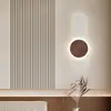 Lámpara de Pared Lámpara de Mesita de Noche Dormitorio Sala de Estar Tira Larga Minimalista Ambiente Color Nogal Protección Ocular Pasillo Luz de Fondo de Pared