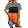 Camiseta holgada de verano para mujer, de comercio exterior europeo y americano, con costuras amazónicas en 3 colores, cuello redondo y manga corta, YY0013