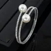 Pulsera de Perlas de Moda Europea y Americana Transfronteriza Pulsera de Cristal Pulsera de Enrollado Multicapa Pulsera de Diamantes de Garra de Tres Filas