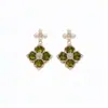 Pendientes de Colgante de Flor de Circonita Estilo Retro de Corte Pendientes Niche Moda de Gama Alta Collar Simple Versátil Juego de Joyería