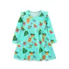 26 Vestido Nuevo Estilo Otoño para Niñas Estilo Europeo y Americano Navidad Estampado Completo Vestido Infantil de Manga Larga Estampado Venta al por Mayor