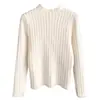 Suéter suave y delicado para mujer para otoño e invierno 2024, nuevo tejido de terciopelo de visón con cuello semi-alto, camiseta base afelpada y engrosada