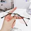 Nuevos Lentes Frameless Antiluz Azul Rosados para Mujer de Aspecto Sencillo Modernos Degradados Rosados Celebrados en Internet Explosiones en Vivo Lentes Planos