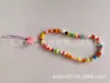 Nueva cadena de móvil bohemia colorida de cuentas de arroz y cristal, colgante de cuerda, cadena de móvil con letra personalizada
