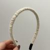 Outono e inverno Nova faixa de cabeça de lã tricotada elegante para todas as ocasiões retrô plissada grampo de pelúcia para meninas faixa de cabeça para pressionar o cabelo para todas as ocasiões