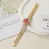 Relógio de Pulso de Quartzo Trevo de Quatro Folhas da Amazon Relógio Criativo com Pulseira de Diamante Relógio Elegante para Menina Estudante com Pulseira de Aço