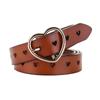 Cinturón de cuero nuevo para mujer, cinturón con hebilla de pasador, sencillo, estilo Joker, con diseño decorativo hueco, cinturón fino, venta al por mayor