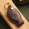 Funda de Llave Personalizada Adecuada para Mercedes-Benz E300L C200L Antiguo Funda de Protección para Llave de Cuero Genuino Hecha a Mano Hebilla