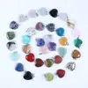 Fabricante Transfronteiriço Pedra Natural Pingente em Forma de Coração Quartzo Rosa Ágata Coração de Pêssego Colar Acessórios DIY Atacado Cristal Natural