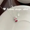 Joias de Prata de Luxo Acessível de Alta Qualidade Outono e Inverno Coreano Prata Esterlina S925 Brincos Elegantes de Maçã com Zircônia e Pérola Natal