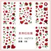 5 Piezas de Material de Papelería Serie Floral para Mascotas Pegatinas Transparentes Flores Rosas Lavanda Impermeables Pegatinas para Teléfono y Taza de Agua
