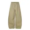 Pantalones de Hoz High Street Americanos para Hombre Vibe Marca Trendy Personalidad Bolsillo Diseño Plegado Sentido Pierna Ancha Curva Pantalones Largos
