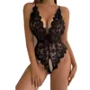 Macacão de Renda Europeu e Americano Transpassado Sexy Costas Abertas Tentação Renda Macacão Feminino Abertura Ampla Sem Tirar Lingerie Sexy Atacado