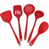 Conjunto de 5 Espátulas e Colheres de Silicone Panela Antiaderente Espátula de Silicone Resistente à Temperatura Utensílios de Cozinha de Qualidade Alimentar Resistente a Altas Temperaturas Cozinhar
