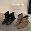 Hebilla Cuadrada Dr. Botas Martens Botines Mujer 2026 Nuevo Punta Remachada Pantalones Pierna Bonita Botas Zapatos Mujer