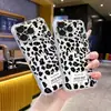 Funda para teléfono Apple 15pm estilo coreano 'hot girl' con estampado de leopardo negro, funda suave a prueba de golpes, venta al por mayor para comercio exterior, admite personalización