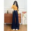 Calça Jeans Wide Leg Flare para Mulheres, Tendência Nova Estilo Primavera/Verão 2026, Solta e Casual, Caimento Relaxado, Calça de Micro Flare Fashion