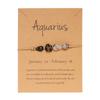 Pulsera tejida a mano de piedra natural de nueva moda transfronteriza europea y americana, versátil, pulsera con tarjeta de papel de doce constelaciones, venta al por mayor para mujer