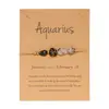 Pulsera Tejida Ajustable Hecha a Mano con Piedras Naturales Irregulares de Doce Constelaciones, Pulsera de Constelación con Cuentas