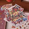 Pegatinas de Paisaje de Madrugada Serie de Reunión Tema de Año Nuevo Pop-Up 3D Pegatinas de Decoración de Escena para Diario DIY