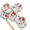 Botones de resina de manzana de cuatro agujeros con estampado colorido Componentes de accesorios DIY para suéteres y abrigos