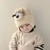 Sombrero Infantil de Perro Avión Otoño e Invierno Cálido Protección para Orejas Sombrero de Punto para Bebé Estilo Coreano Niños y Niñas Sombrero de Lana Pullover