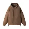 Chaqueta de Trabajo con Capucha de Plumas para Hombre Invierno Nuevo Estilo Exterior Cortavientos Chaqueta de Montañismo Ropa de Abrigo Cálida Holgada