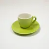 Conjunto de Pires para Xícara de Café Cerâmica 80cc Xícara de Espresso Pires para Xícara de Café Italiana Xícara de Espresso Esmalte Colorido Xícara de Café