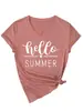 Hola Verano Amazon Deseos Sitio Independiente Casual Versátil Cómoda Camiseta de Manga Corta con Cuello en V para Mujer Camiseta Base