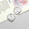 1 nuevo colgante de aleación de plata antigua con forma de corazón simulado y letra inglesa, colgante para accesorios de joyería DIY