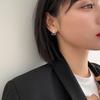 Pendientes trapecio geométricos de plata de ley 925 para mujer, pendientes de temperamento de alta calidad, estilo frío de alta gama, venta al por mayor