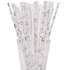 Pajita de Papel Rayada Bronce Desechable Biodegradable Papel de Grado Alimenticio Pajita para Postres Fiesta Pajita Decorativa