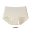 Roupa íntima feminina de cintura média escovada para Outono e Inverno, Calças térmicas autocalefatoras de acrílico, Calcinhas femininas com forro antibacteriano de seda de amoreira 7A