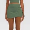 Nueva falda deportiva casual fruncida para mujer, anti-exposición, de cintura alta, adecuada para fitness y running, conjunto de yoga tipo dos piezas
